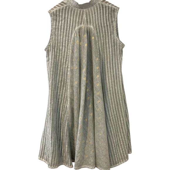 Anthro Raga Dress NWT Small Sweetest Thing Contrast Gold Silver Split Neck Fairy - Picture 2 of 4